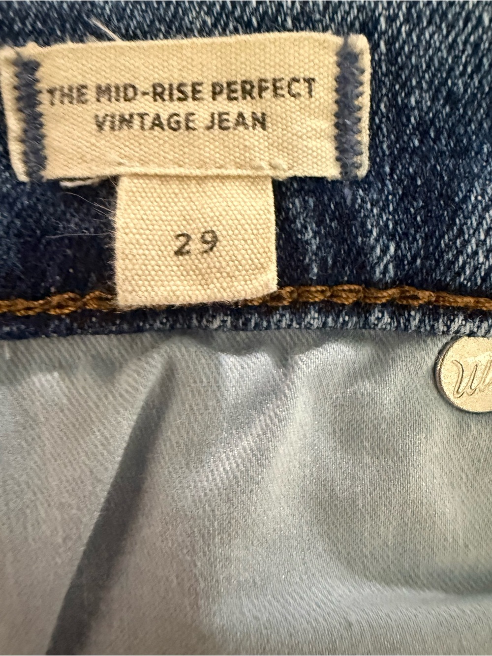Madewell the curvy perfect vintage jeans size 29 High-Rise Dark Blue Straight - Picture 5 of 11